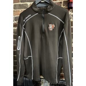 Men’s Columbia Golf Half Omni-Wick Zip Pullover Bowling Green Falcons XL Brown